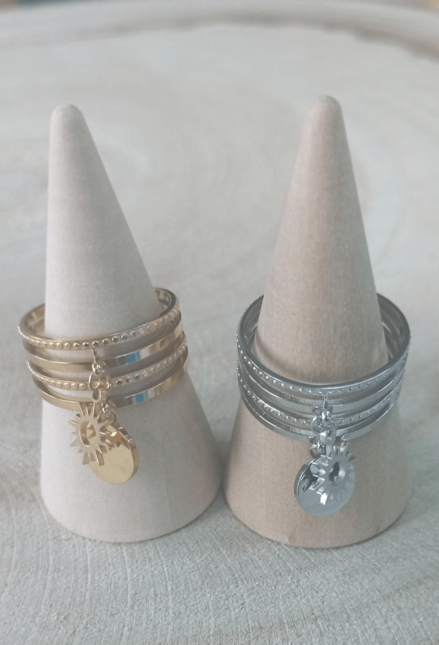 Bague breloque soleil 