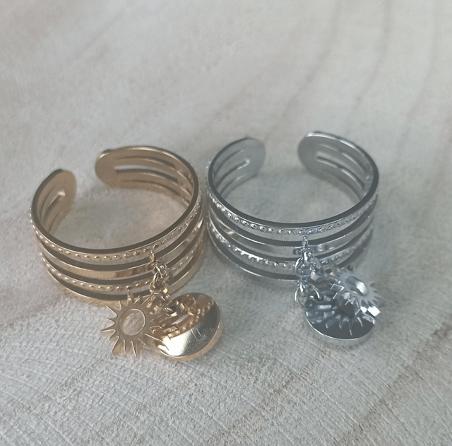 Bague breloque soleil 