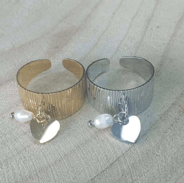 Bague breloque coeur 