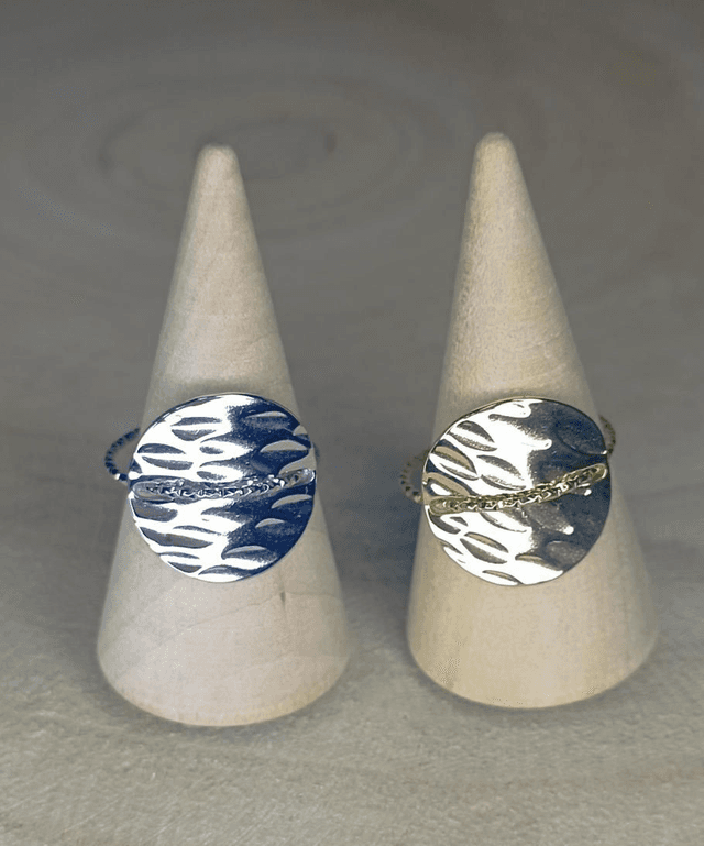 Bague ronde martelée